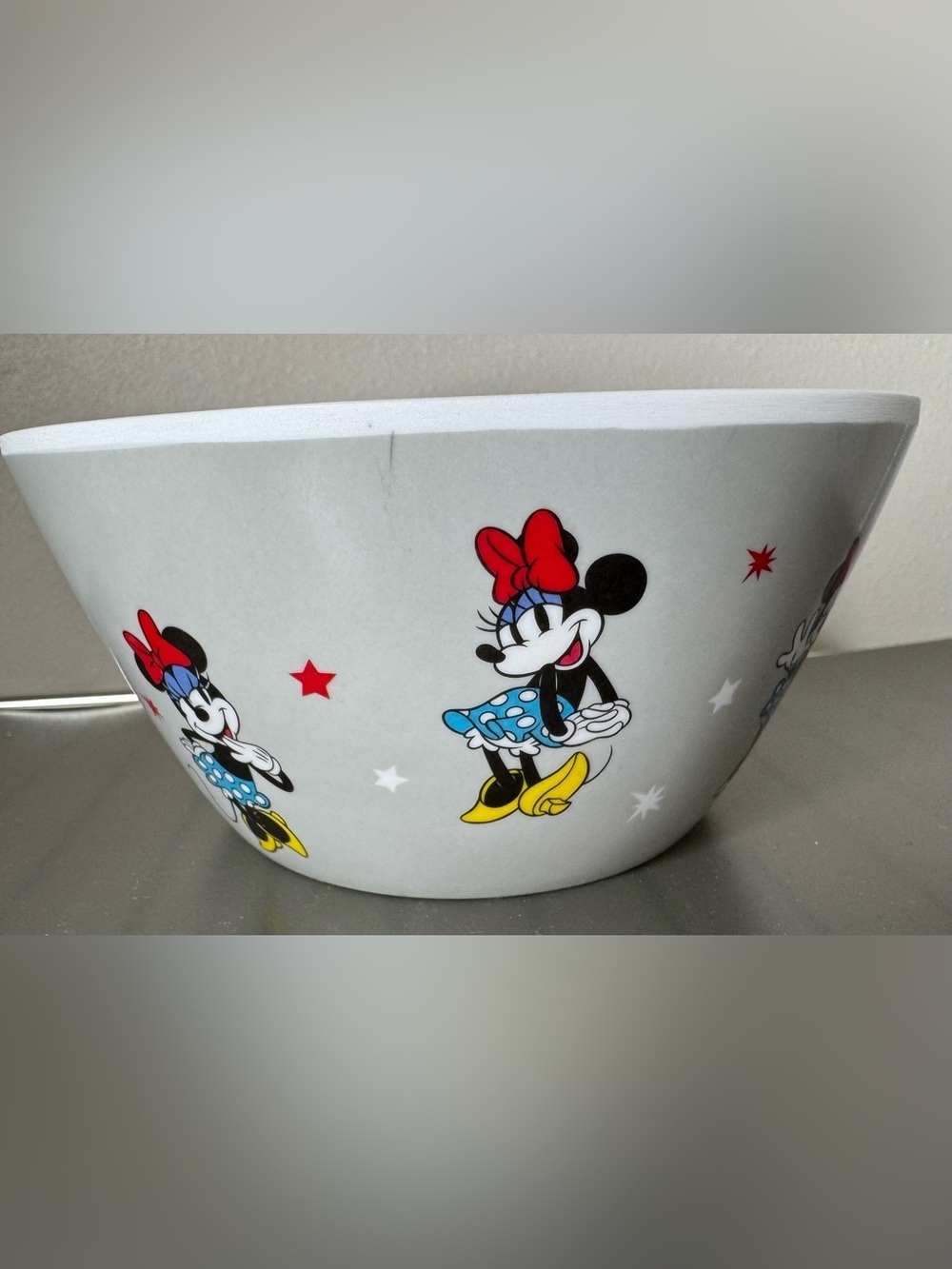 Disney Minnie Mouse themed Cereal Bowl - Black, White & Red Accents BPA free